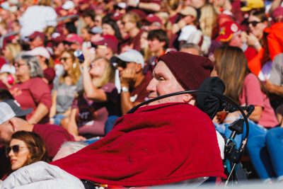 Donald Bridges Jr. watching the Hokies play at Lane Stadium